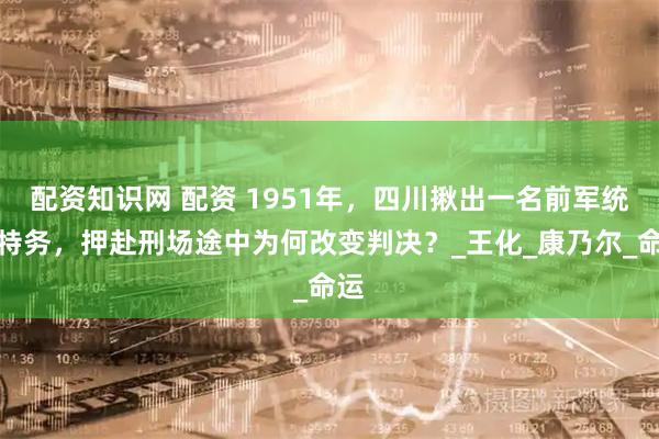 配资知识网 配资 1951年，四川揪出一名前军统女特务，押赴刑场途中为何改变判决？_王化_康乃尔_命运